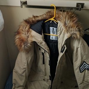 Extra large grenade parka in khaki